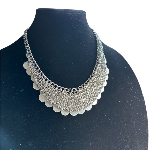 Vintage Bohemian round Coin design
SilverTone Bib Necklace - Picture 2 of 6